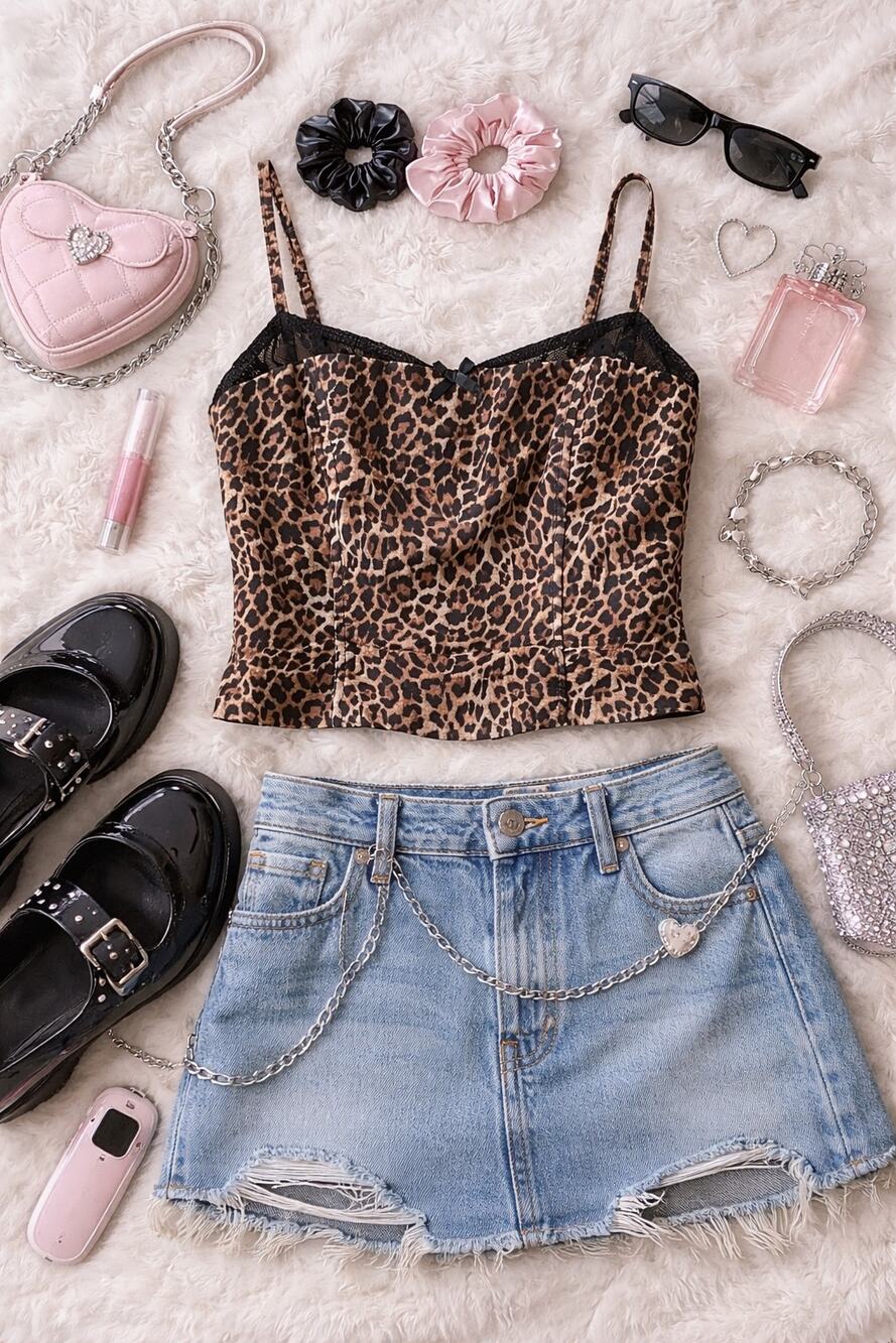 Edikted Women's Edin Leopard Print Mesh Bra Top Statement Clubwear Size XS